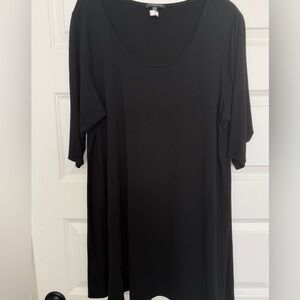 Eileen Fisher Half Arm Elbow Stretch Top - Black 1x